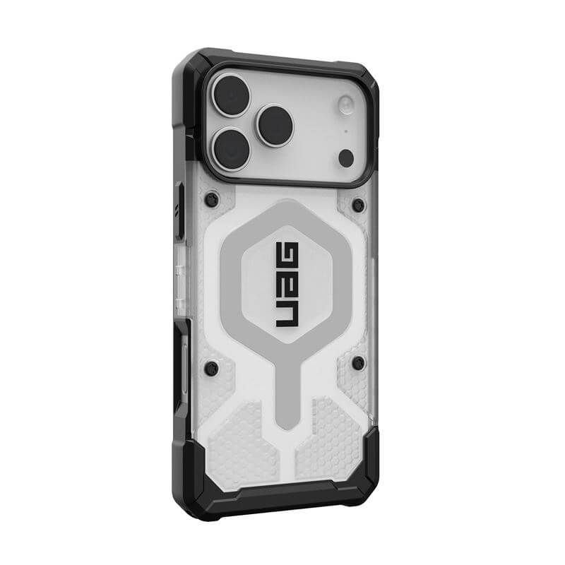 Magsafe Противоударен Калъф за iPhone 17 Pro Max, UAG Pathfinder Clear Ice/Silver Case, Черен (6)