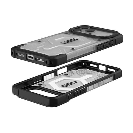 Magsafe Противоударен Калъф за iPhone 17 Pro Max, UAG Pathfinder Clear Ice/Silver Case, Черен (5)