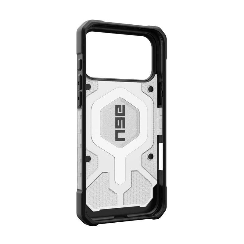 Magsafe Противоударен Калъф за iPhone 17 Pro Max, UAG Pathfinder Clear Ice/Silver Case, Черен (10)