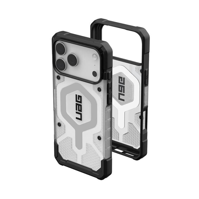 Magsafe Противоударен Калъф за iPhone 17 Pro, UAG Pathfinder Clear Ice/Silver Case, Черен (4)