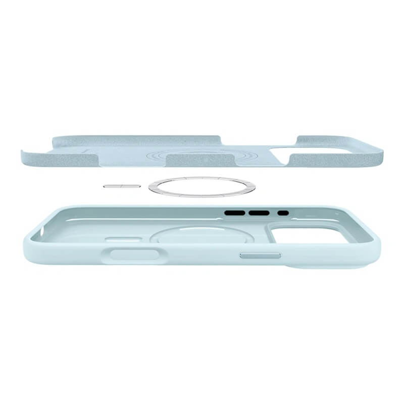 Magsafe Калъф за iPhone 17 Pro, Spigen Silicone Fit Case, Син (7)