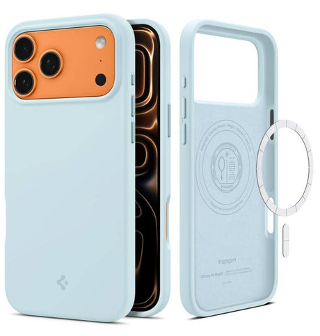 Magsafe Калъф за iPhone 17 Pro Max, Spigen Silicone Fit Case, Син