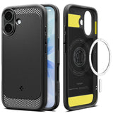 MagSafe Калъф за iPhone 17, Spigen Rugged Armor Case, Черен