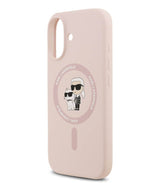 MagSafe Калъф за iPhone 17, Karl Lagerfeld Silicone Karl & Choupette Case, Розов (5)