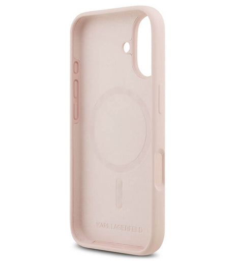MagSafe Калъф за iPhone 17, Karl Lagerfeld Silicone Karl & Choupette Case, Розов (6)