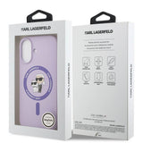 MagSafe Калъф за iPhone 17, Karl Lagerfeld Silicone Karl & Choupette Case, Лилав (7)