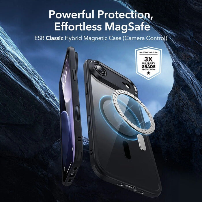 Magsafe Калъф и Протектор за iPhone Air, ESR Classic Hybrid Magnetic Set Case, Черен (3)