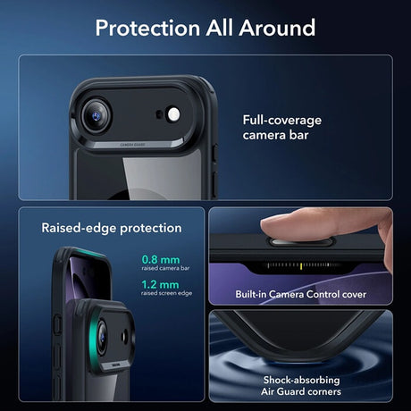 Magsafe Калъф и Протектор за iPhone Air, ESR Classic Hybrid Magnetic Set Case, Черен (4)