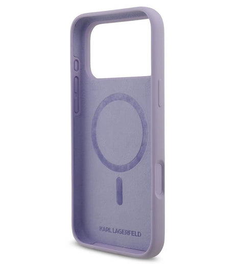MagSafe Калъф за iPhone 17 Pro Max, Karl Lagerfeld Silicone Karl & Choupette Case, Лилав (5)