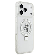 Magsafe Калъф за iPhone 17 Pro Max, Karl Lagerfeld Ringstand Karl & Choupette Case, Прозрачен (3)