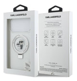 Magsafe Калъф за iPhone 17 Pro Max, Karl Lagerfeld Ringstand Karl & Choupette Case, Прозрачен (5)