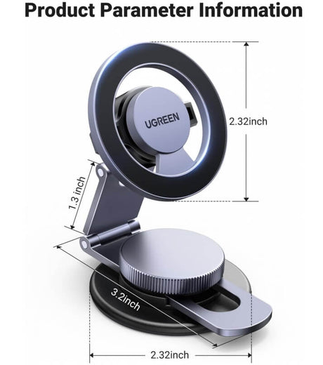 Magsafe Стойка за Кола, Ugreen Dashboard Car Mount, Черен (7)