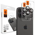 Протектор за Камерата на iPhone 17 Pro, Spigen EZ Fit Optik Pro Glass tR 2бр., Черен