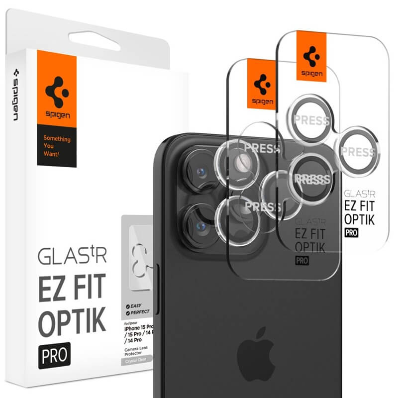 Протектор за Камерата на iPhone 17 Pro, Spigen EZ Fit Optik Pro Glass tR 2бр., Прозрачен