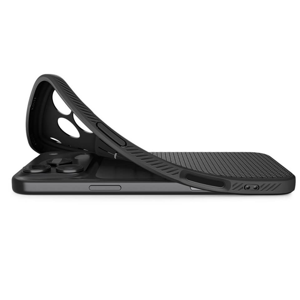 Противоударен Калъф за iPhone 17 Pro Max, Spigen Liquid Air Case, Черен (6)