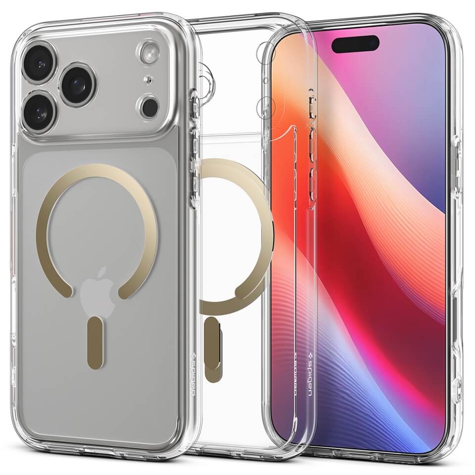 Magsafe Противоударен Калъф за iPhone 17 Pro Max, Spigen Ultra Hybrid Case, Златист