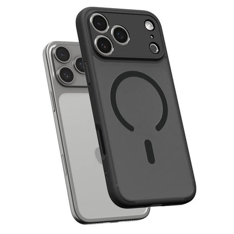 Magsafe Противоударен Калъф за iPhone 17 Pro Max, Spigen Ultra Hybrid Frost Case, Черен (4)