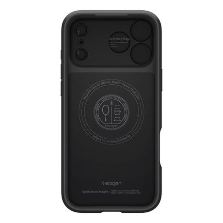 Magsafe Калъф с Камерен Предпазител за iPhone 17 Pro Max, Spigen Optik Armor Case, Черен (3)