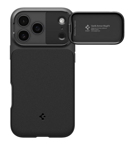 Magsafe Калъф с Камерен Предпазител за iPhone 17 Pro Max, Spigen Optik Armor Case, Черен (2)