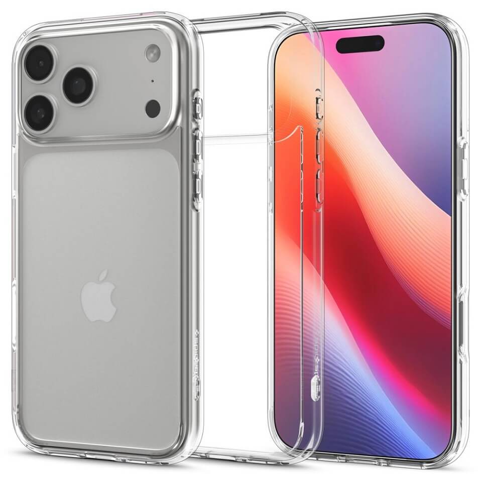Противоударен Калъф за iPhone 17 Pro, Spigen Ultra Hybrid Case, Прозрачен (3)