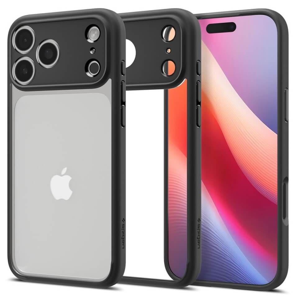 Противоударен Калъф за iPhone 17 Pro, Spigen Ultra Hybrid Case, Черен (7)