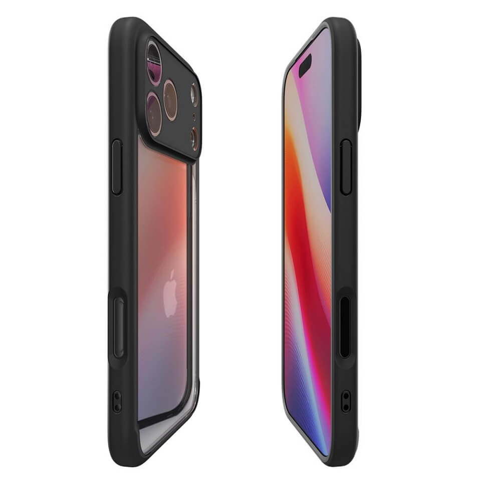 Противоударен Калъф за iPhone 17 Pro, Spigen Ultra Hybrid Case, Черен (5)