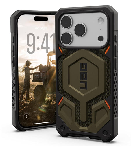 Magsafe Противоударен Калъф за iPhone 17 Pro, UAG Monarch Pro Kevlar Case Element Green, Зелен (3)