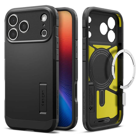 MagSafe Противоударен Калъф за iPhone 17 Pro, Spigen Tough Armor T Case, Черен (11)