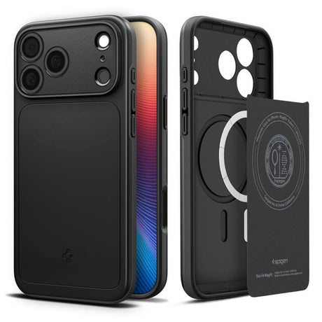 Magsafe Калъф за iPhone 17 Pro, Spigen Thin Fit Case, Черен (3)