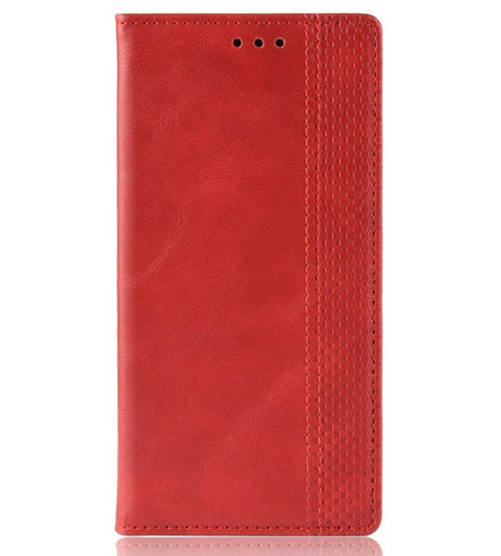Калъф от Естествена Кожа за Huawei P30 Lite, Retro Leather Wallet Case, Червен