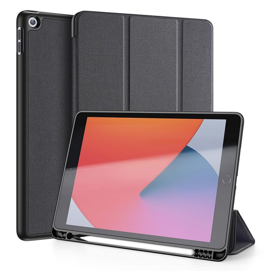 Калъф с Pen Поставка за iPad 9/ 8/ 7 10.2", Dux Ducis Domo Case, Черен (8)