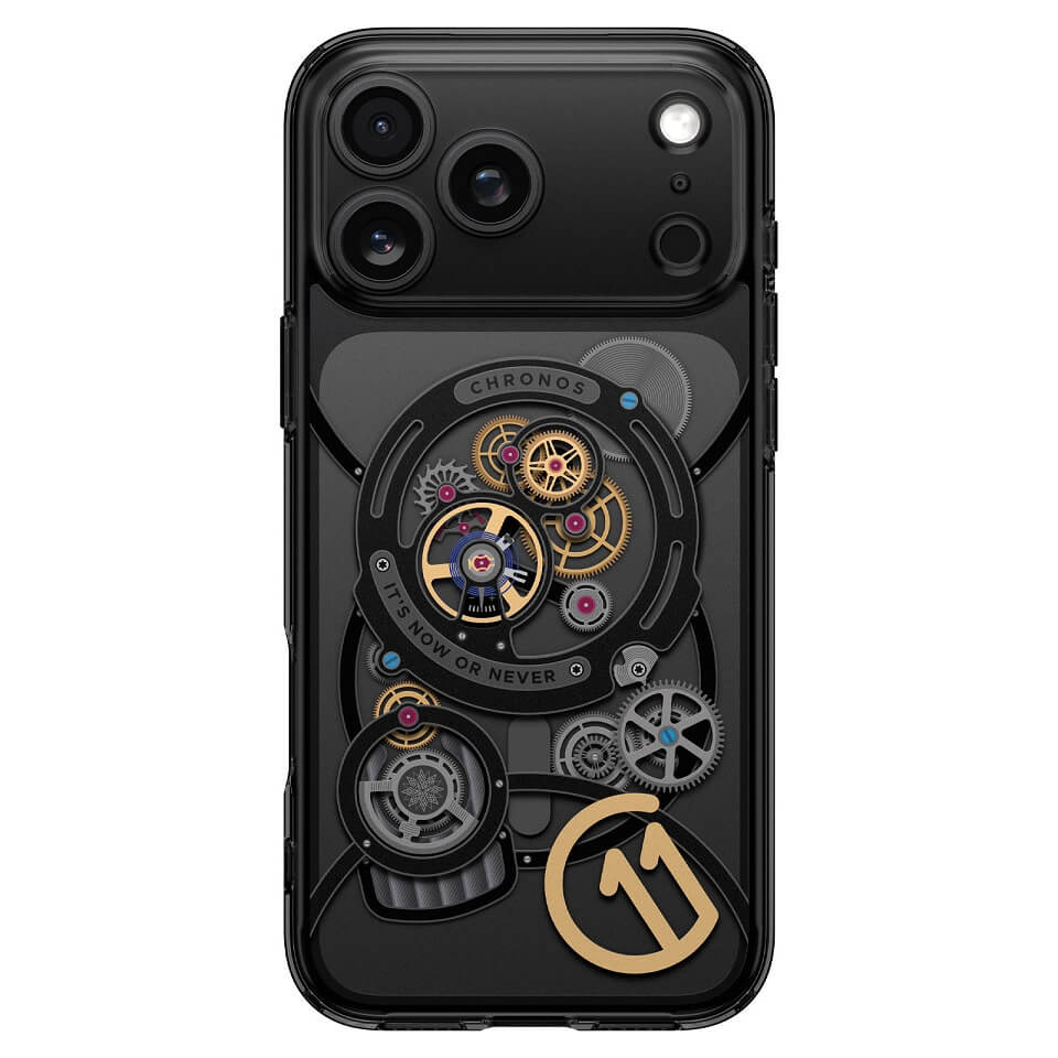 Magsafe Калъф за iPhone 17 Pro, Spigen c11 Chronos Ultra Hybrid T Mag Case, Черен (3)