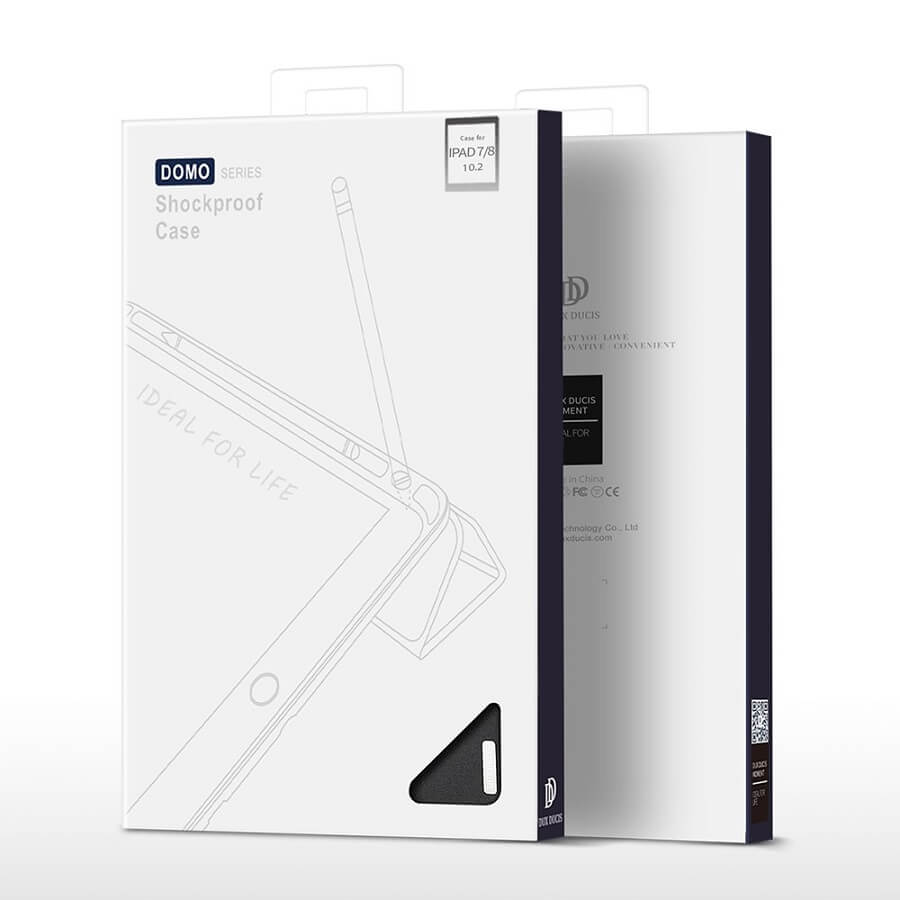 Калъф с Pen Поставка за iPad 9/ 8/ 7 10.2", Dux Ducis Domo Case, Черен (8)