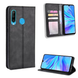 Калъф от Естествена Кожа за Huawei P30 Lite, Retro Leather Wallet Case, Черен (3)