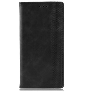 Калъф от Естествена Кожа за Huawei P30 Lite, Retro Leather Wallet Case, Черен
