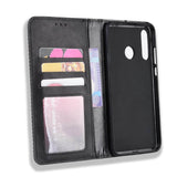 Калъф от Естествена Кожа за Huawei P30 Lite, Retro Leather Wallet Case, Черен (6)