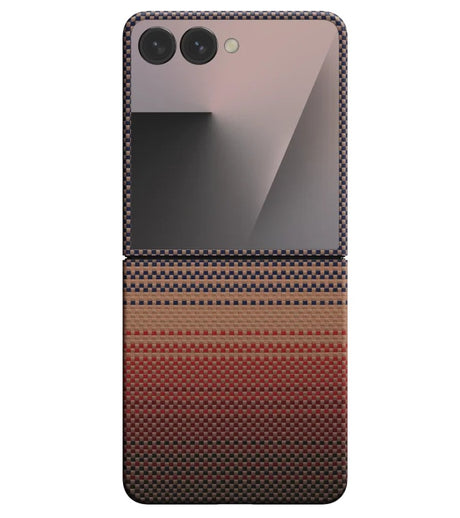 Magsafe Калъф за Samsung Z Flip 7, Pitaka Edge Sunset Case, Кафяв (2)