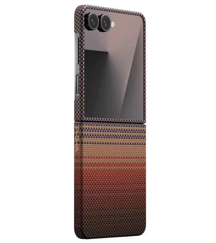 Magsafe Калъф за Samsung Z Flip 7, Pitaka Edge Sunset Case, Кафяв