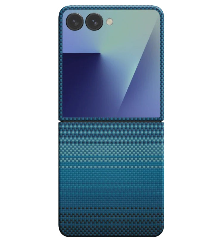 Magsafe Калъф за Samsung Z Flip 7, Pitaka Edge Moonrise Case, Син (2)