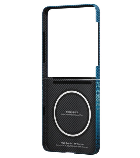 Magsafe Калъф за Samsung Z Flip 7, Pitaka Edge Moonrise Case, Син (3)