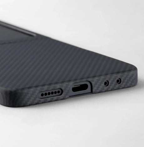 Magsafe Калъф за Samsung Z Flip 7, Pitaka Edge Black-Gray Case, Черен (5)