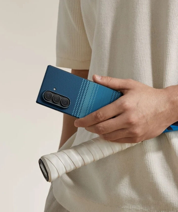 Magsafe Калъф за Samsung Z Fold 7, Pitaka Edge Moonrise Case, Син (6)