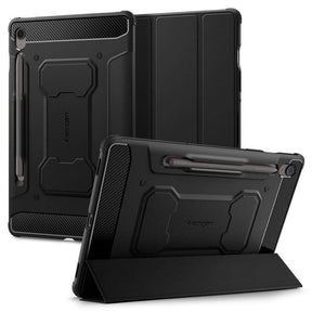 Противоударен Калъф за Samsung Tab S10 FE Plus 13.1", Spigen Rugged Armor Pro Case, Черен