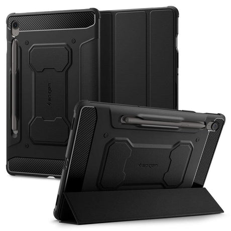 Противоударен Калъф за Samsung Tab S10 FE Plus 13.1", Spigen Rugged Armor Pro Case, Черен