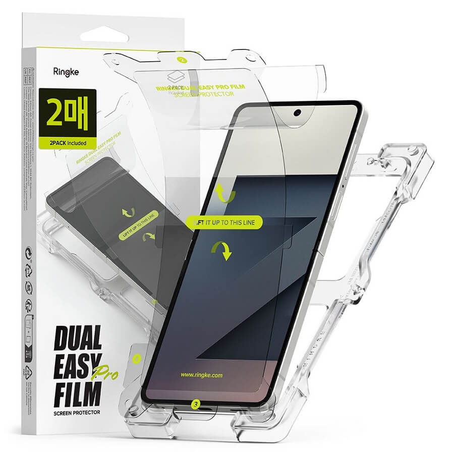 Протектор за Samsung Z Flip 7, Ringke Dual Easy Pro Film Glass 2бр., Прозрачен
