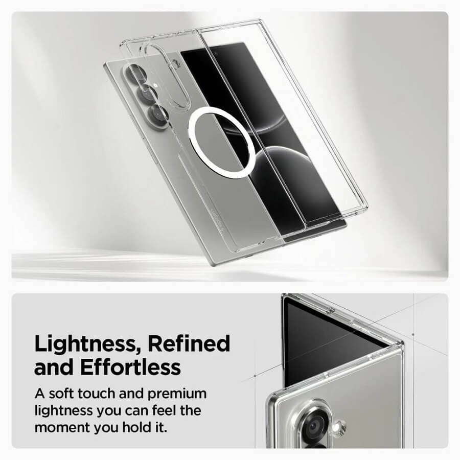Magsafe Тънък Калъф за Samsung Z Fold 7, Spigen AirSkin Case, Прозрачен (3)