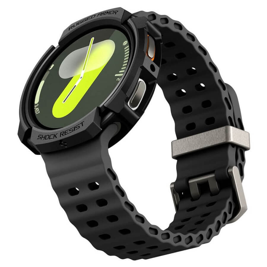 Калъф за Samsung Watch 8 44 mm, Spigen Rugged Armor Case, Черен (10)