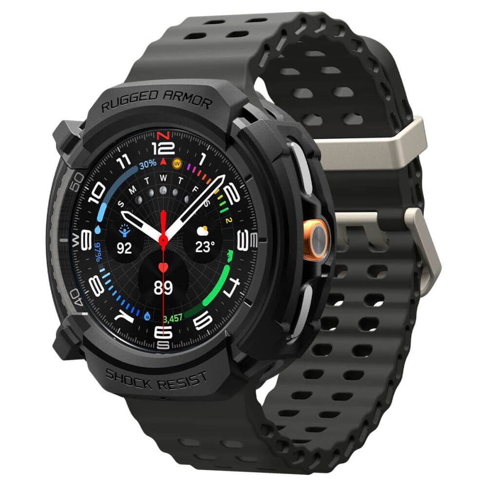 Калъф за Samsung Watch 8 Classic 46 mm, Spigen Rugged Armor Case, Черен (3)