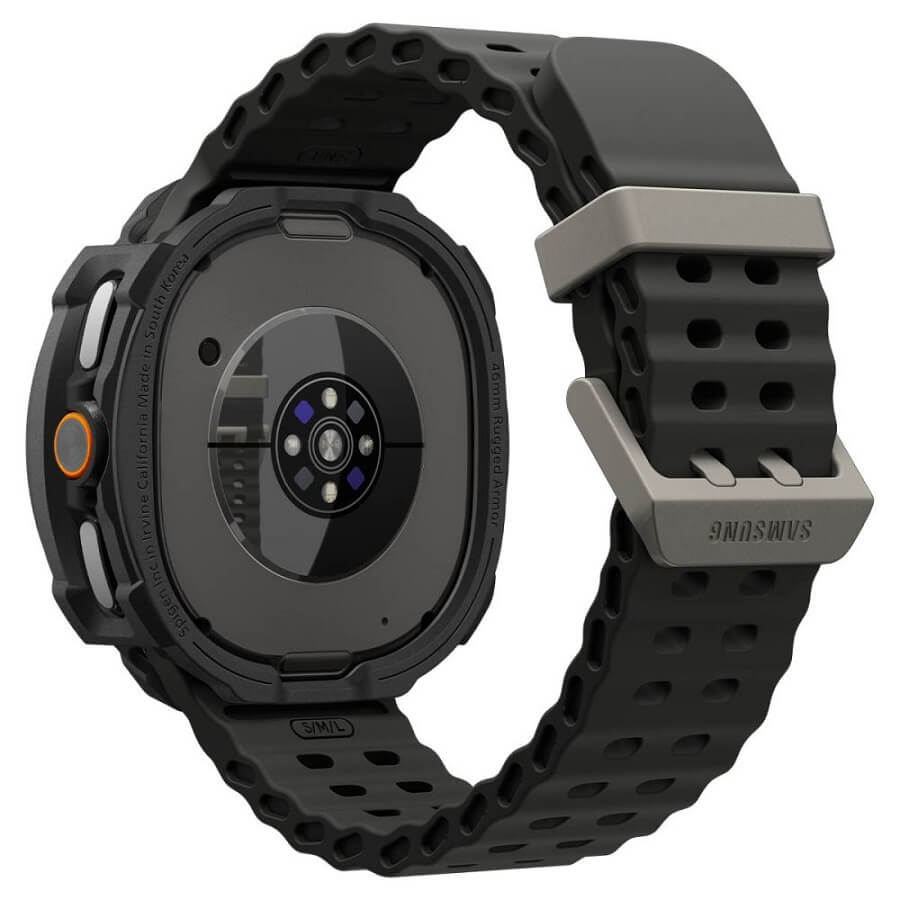 Калъф за Samsung Watch 8 Classic 46 mm, Spigen Rugged Armor Case, Черен (5)