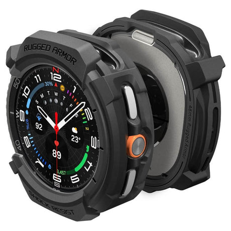 Калъф за Samsung Watch 8 Classic 46 mm, Spigen Rugged Armor Case, Черен (7)